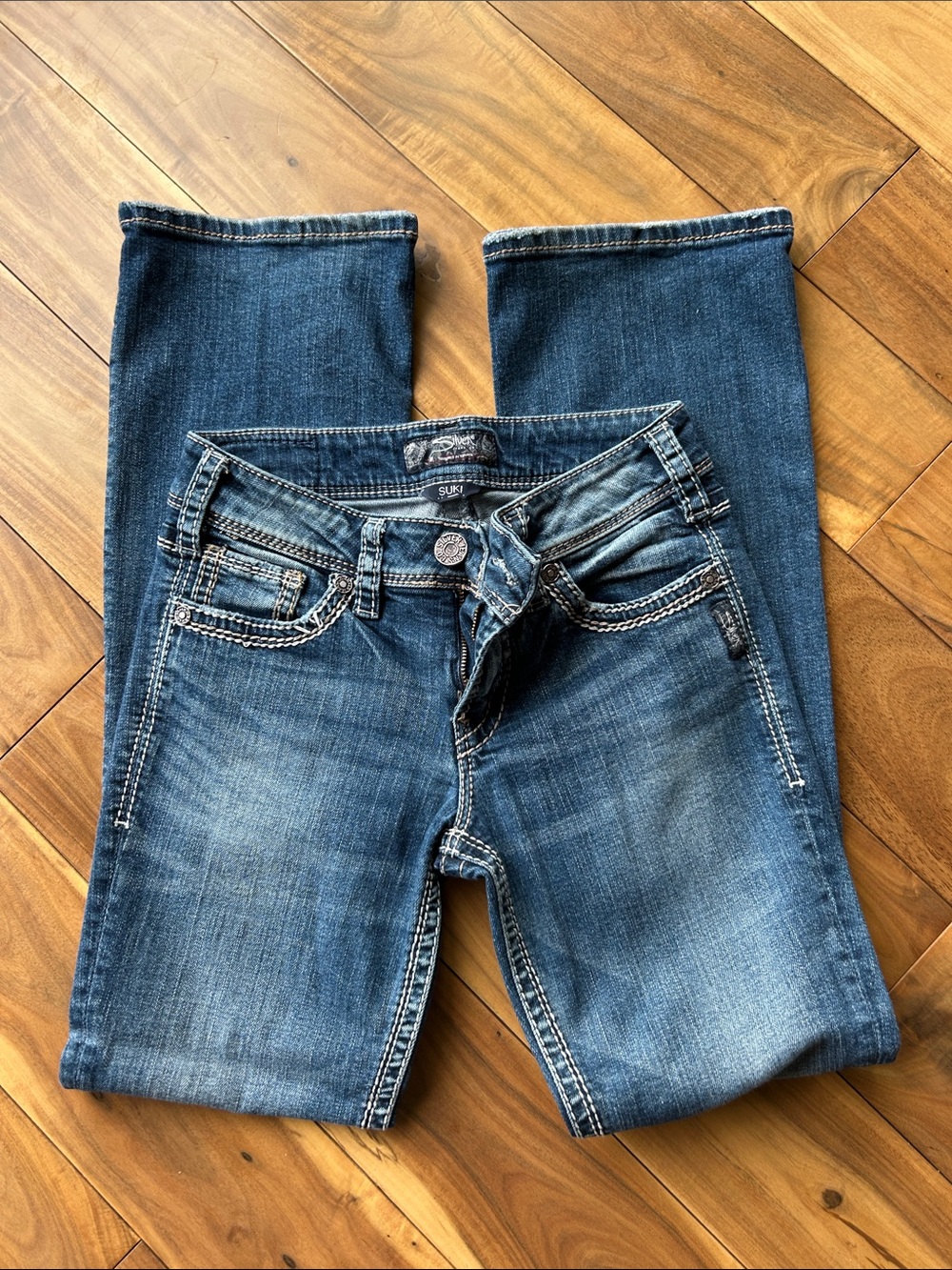 Silver Jeans Women's Faded Blue Bootcut Jeans